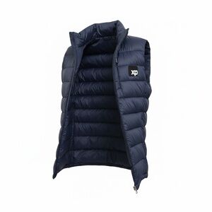 Alpelo Men's Down Puffer Navy Vest 90% Duck Feather Lightweight Zip Medium